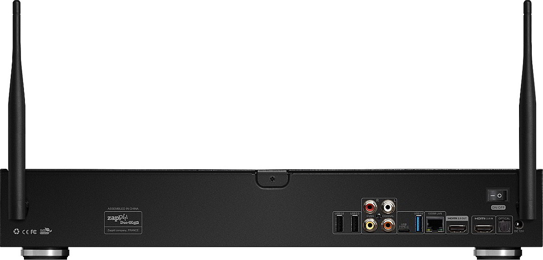 Zappiti Duo 4K HDR First Class Universal Media Player Back