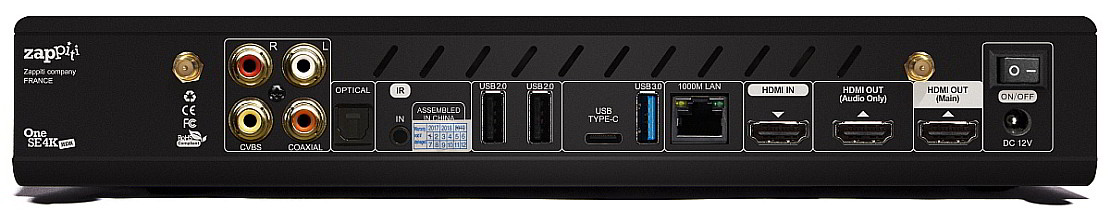 Zappiti One SE 4K HDR Special Edition Universal Media Player Back