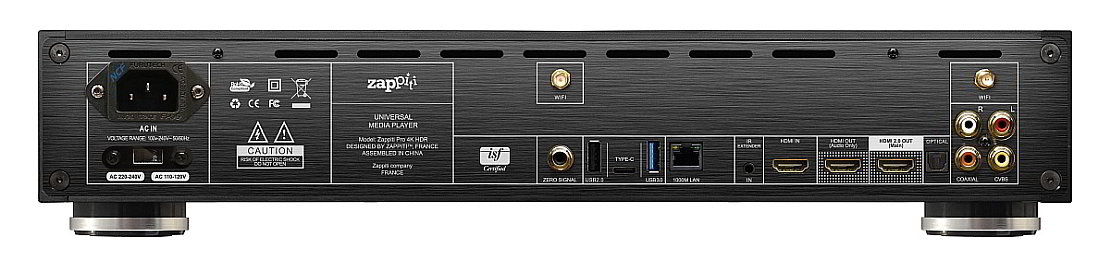 Zappiti Pro 4K HDR Audiocom Cinema Edition Universal Media Player Back