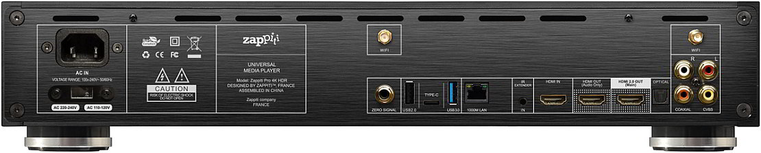 Zappiti Pro 4K HDR High-End Universal Media Player Back